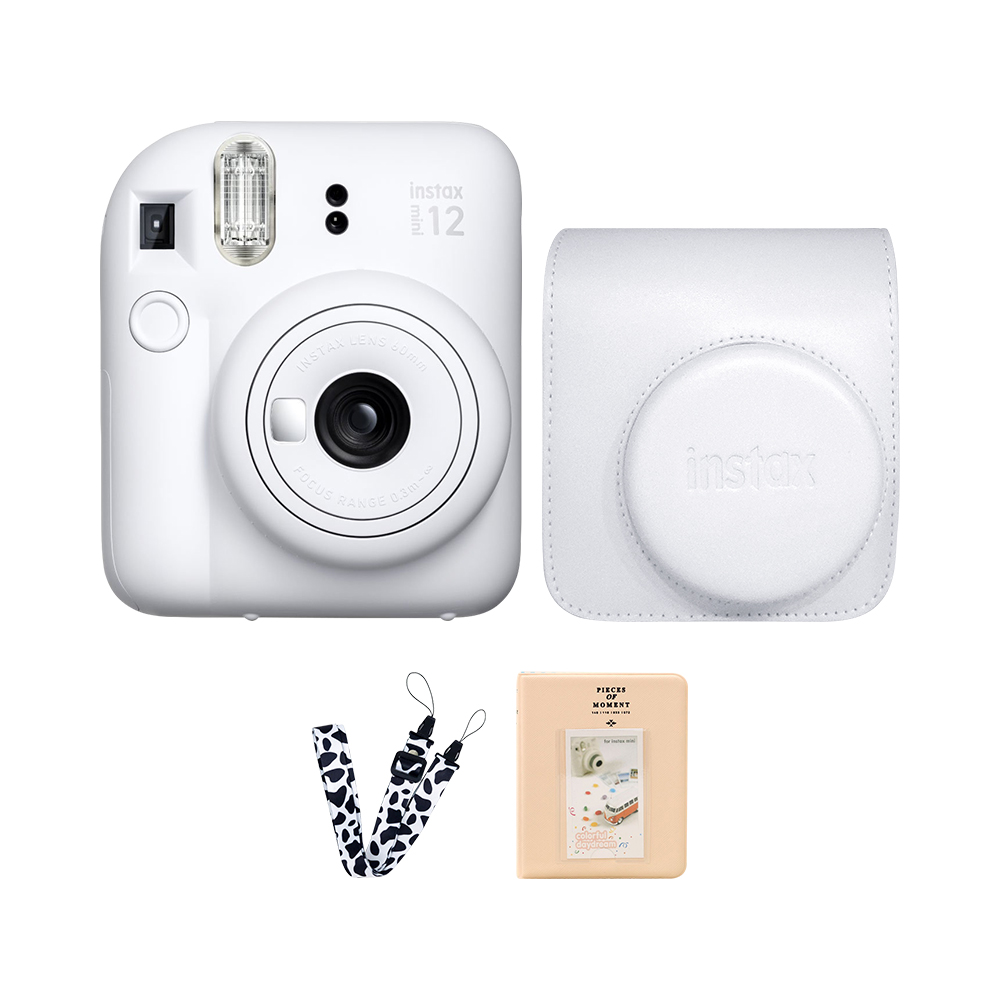 후지 인스탁스 미니12 즉석카메라+가죽케이스/스트랩+전용앨범, 클레이화이트/화이트, 1개 137,000원