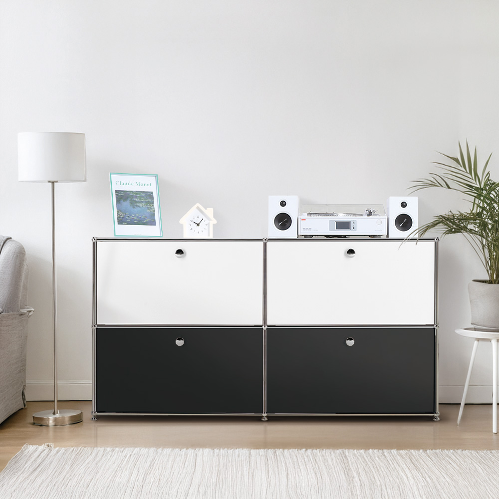 이가페 미드센츄리 모듈가구 듀오 2x2 베이직 수납장 비스포크콤비, 상부화이트+하부블랙 960,000원