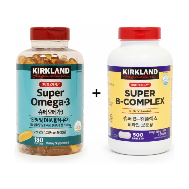 커클랜드 시그니처 슈퍼 B-콤플렉스 + 슈퍼 오메가3 r-TG, 618g, 1 72,190원