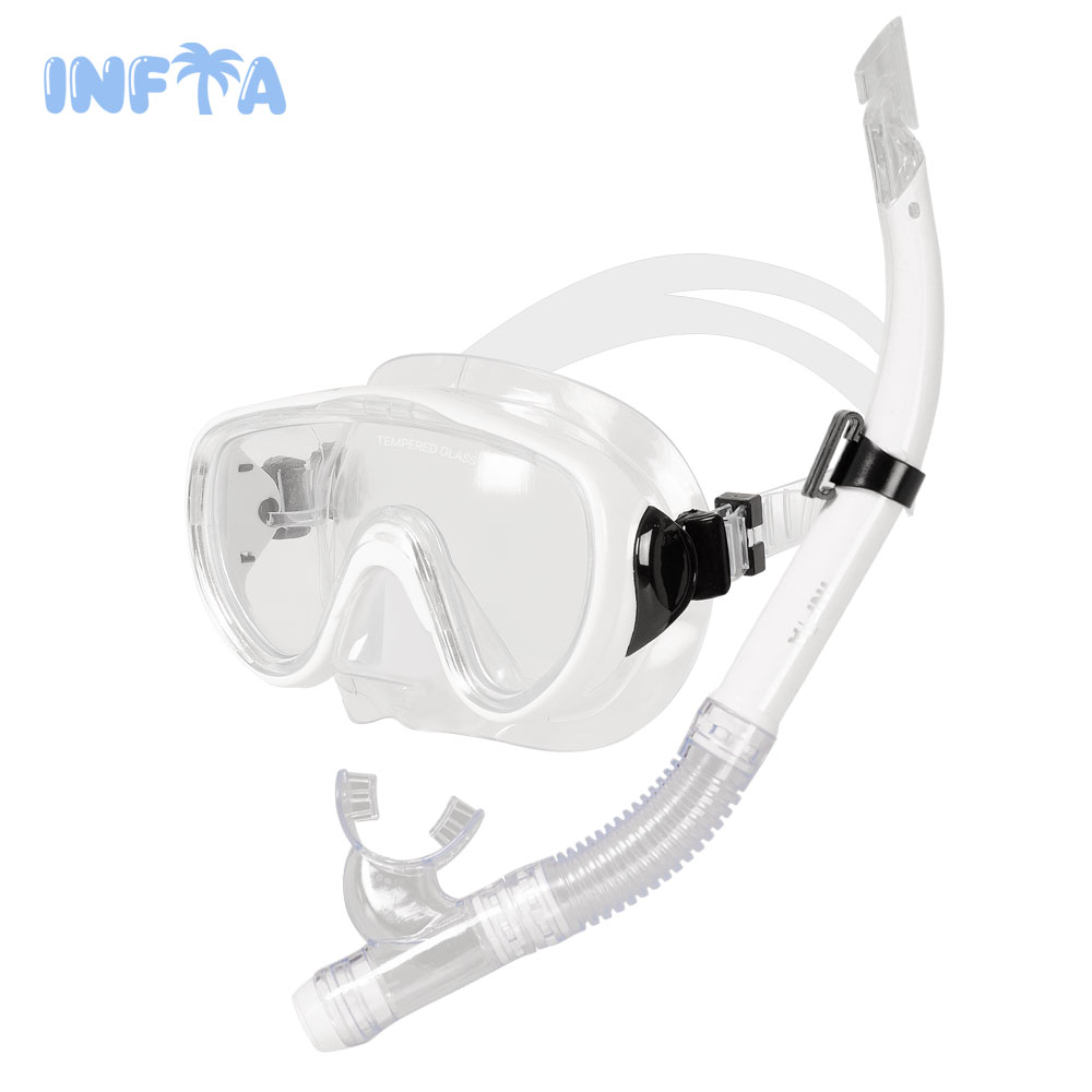 인피아 멀티 피스 스노쿨링 마스크 프리다이빙 스노쿨링 세트, 아쿠아화이트 12,900원