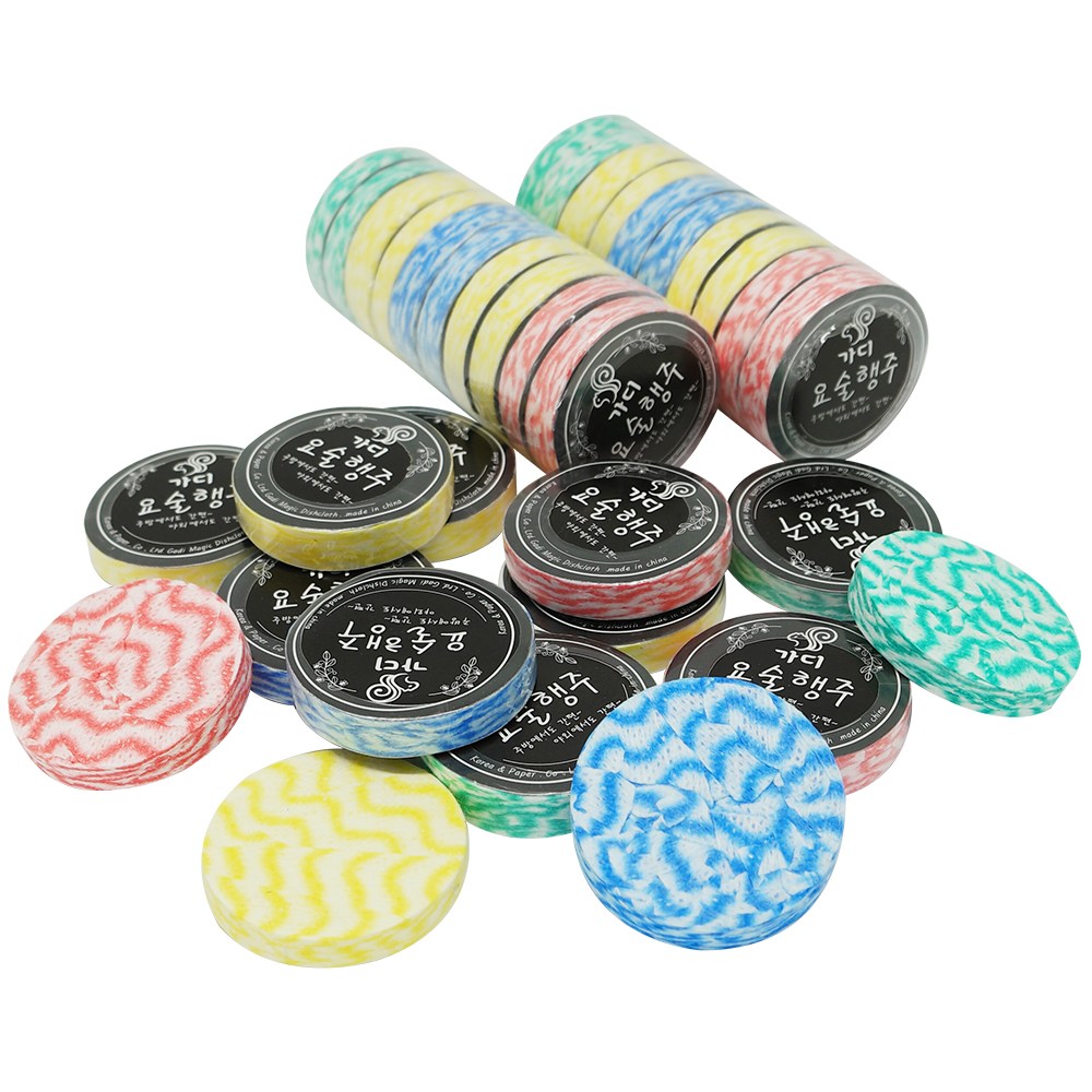 동방제지 요술행주 매직타올 동전 압축 티슈 대 100개, 10개, 10개입 20,500원