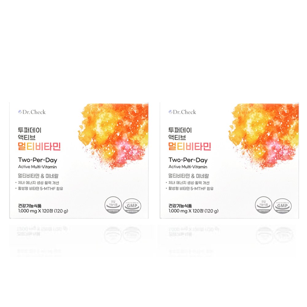 투퍼데이 투퍼데이 액티브 멀티비타민 120정 1박스 닥터체크 멀티비타민, 120정, 2개 85,000원