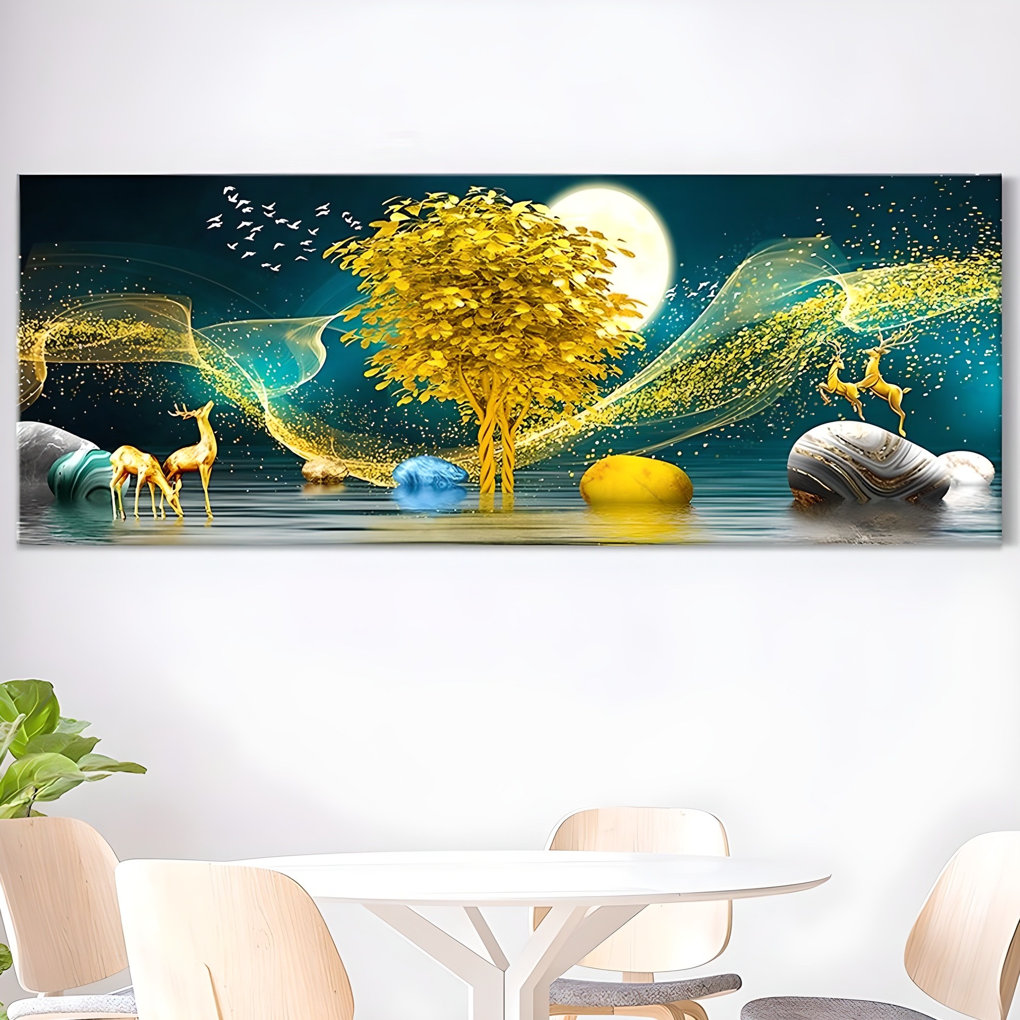 [인메이블] 돈들어오는 황금 돈나무 그림 거실 풍수 인테리어 대형 와이드 캔버스 액자 집들이 개업 선물 169,100원