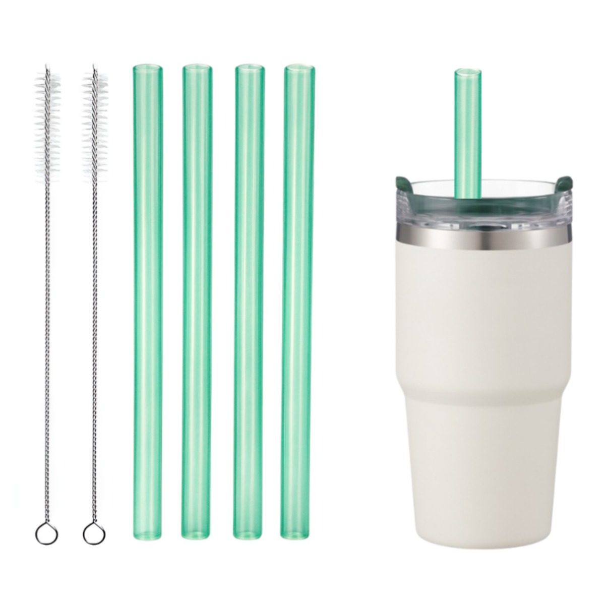 WAP 스타벅스 스탠리 텀블러 591ml 호환 그린 내열 트라이탄 빨대 세척솔 세트, 1개 8,600원