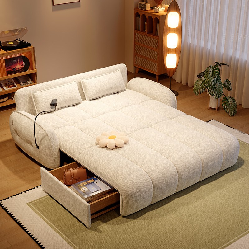 전동소파베드 슬라이딩 침대겸용쇼파 각도조절 수납 거실용 침대 접이식 모션베드, 베이지화이트 1,164,300원