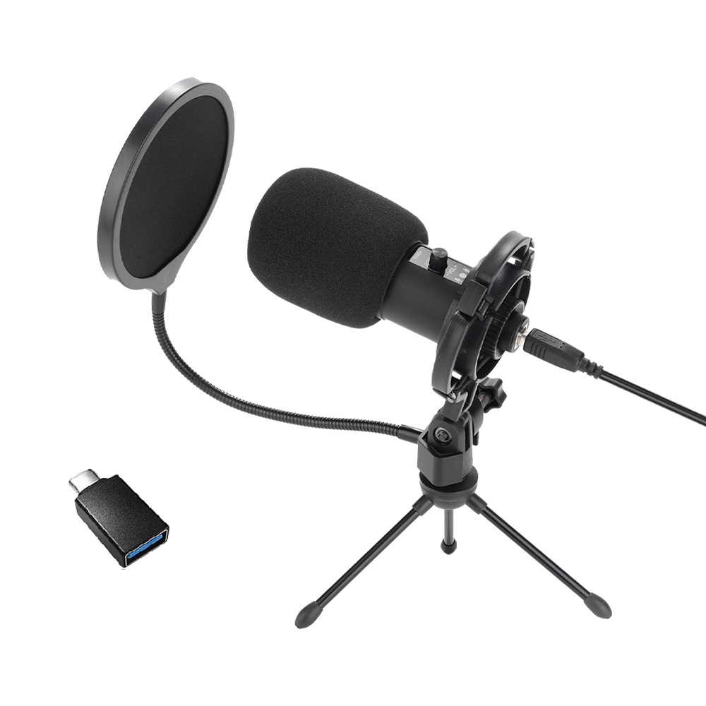 코시 개인방송 USB 마이크 + 팝필터 + 윈드스크린 + 쇼크마운트 세트, MK2092UB, 블랙 36,740원