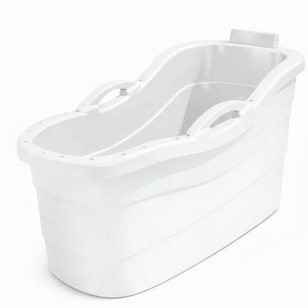 홈투로 미니욕조 반신욕 성인용 이동식 1인 욕조, 1개, 화이트 124,000원