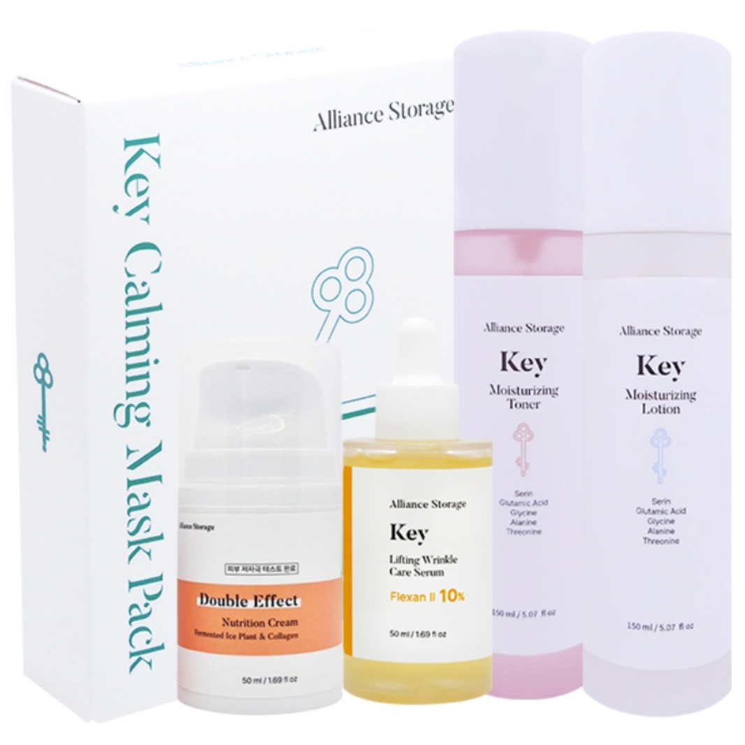 [저자극인증] 얼라이언스 스토리지 키 마스터 더블 이펙트 세트 (토너+로션+세럼+크림+마스크팩) [아미노산/히알루론산/세라마이드/병풀/콜라겐/아이스플랜트], 1개 112,500원