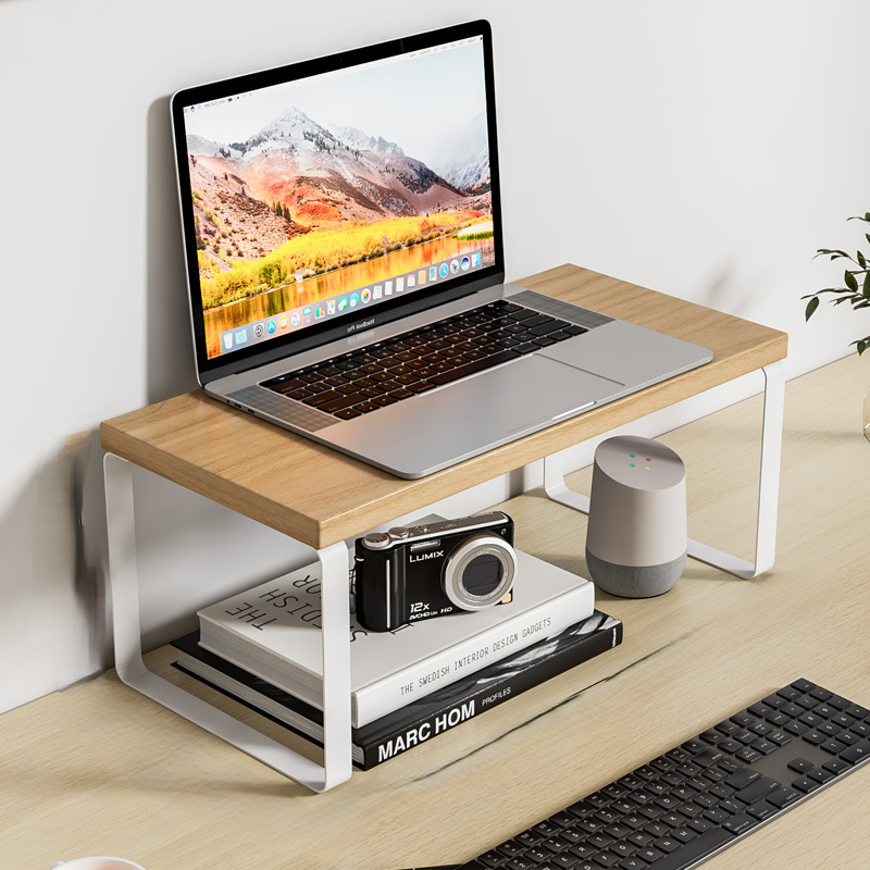 디노 튼튼하고 실용적인 모니터 받침대 30 x 20 x 16.5 cm, 원목 + 화이트랙4 15,100원