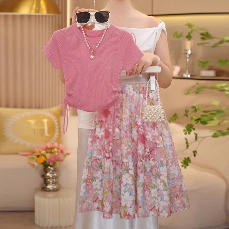 해피유통 여아 봄여름 반팔 꽃무늬 세트 조절 가능한 허리 디자인디자인14세 이상 29,720원