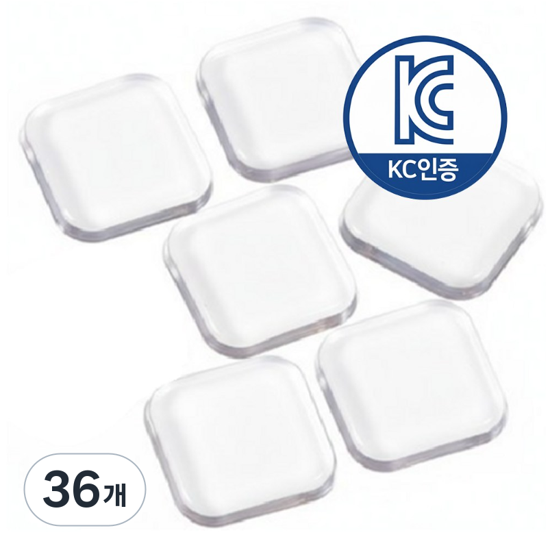 지니밸리 방문 문콕방지 문 쾅 방지 도어쿠션, 36개, 네모 투명 18,000원