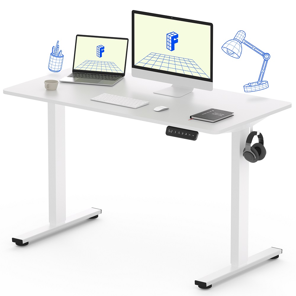 FlexiSpot 전동 모션데스크 EF1 컴퓨터책상 높이조절책상 A/S 5년 높이690-1100mm 학생책상 낮은 높이 사무실책상 게이밍책상, 화이트 172,300원