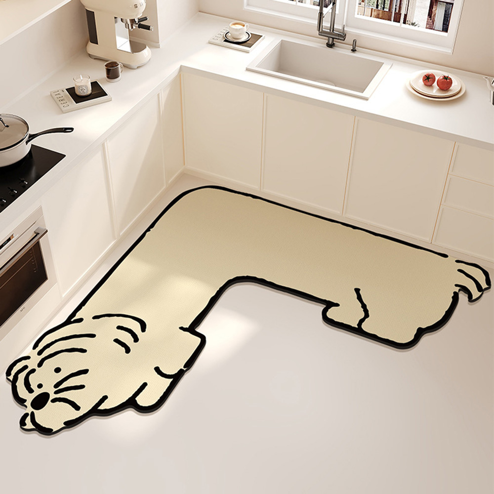규조토 L자형 주방매트 방수 미끄럼방지 귀여운 동물 패턴 주방발매트, 강아지1 25,390원