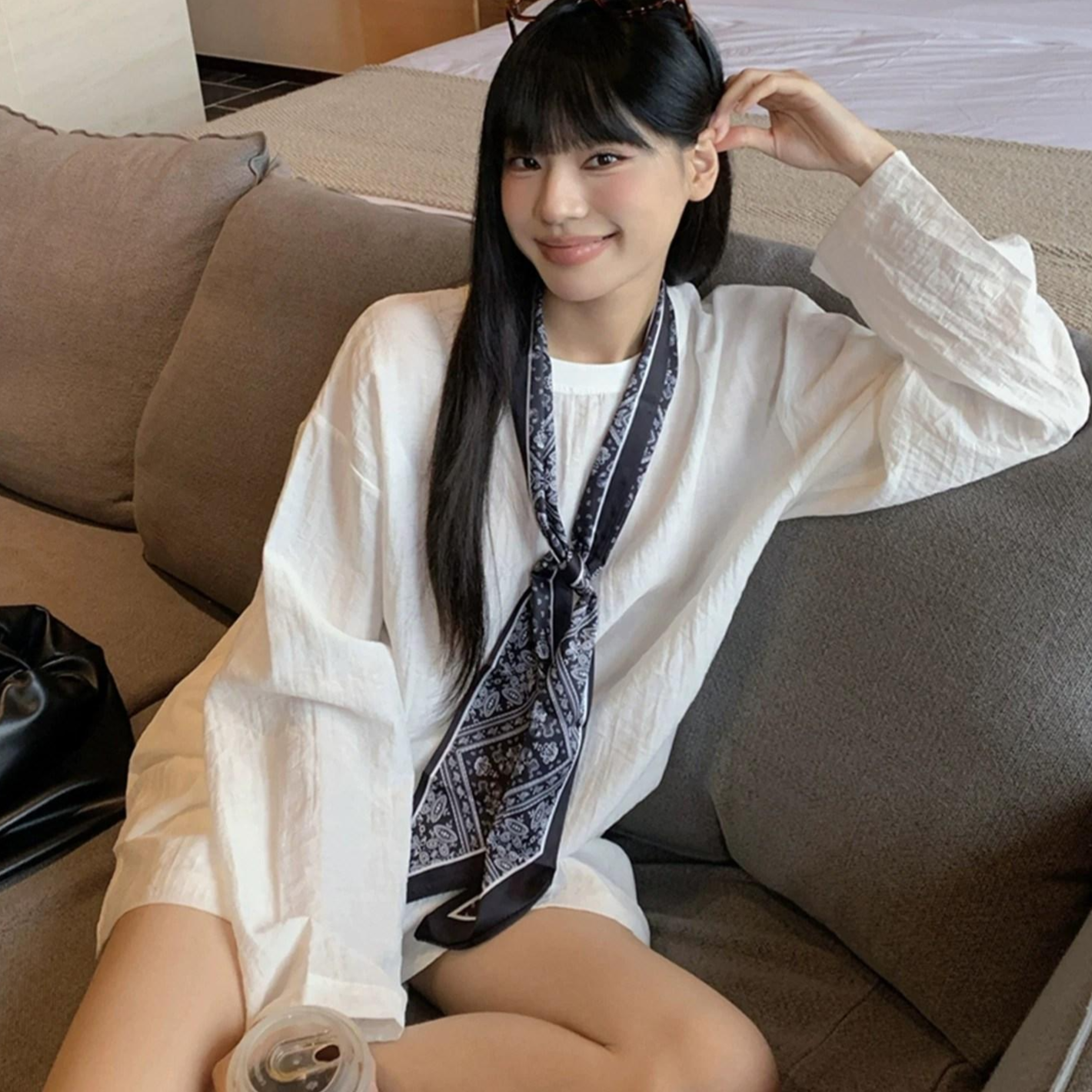 EHLIVE 페이즐리 롱 타이 스카프 실크촉감 슬림 넥타이 가을 신상 패션 포인트 방도 18,800원