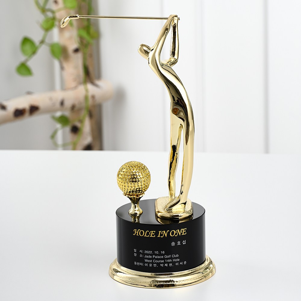스포츠트로피 경기구리 직영공장 싱글 이글 골프트로피 홀인원패 상패, SP-021(골드_블랙크리스탈__볼서비스), 1개, 현재가 300,000원