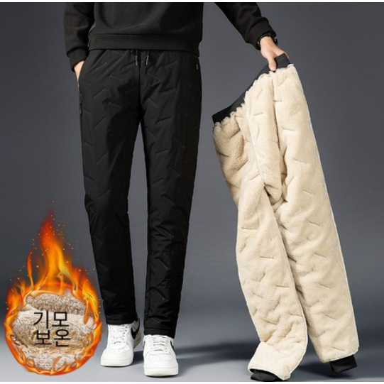 ORZQU 남녀공용 겨울 도톰  기모 패딩 팬츠 따뜻한 빅사이즈 방한바지 12,800원