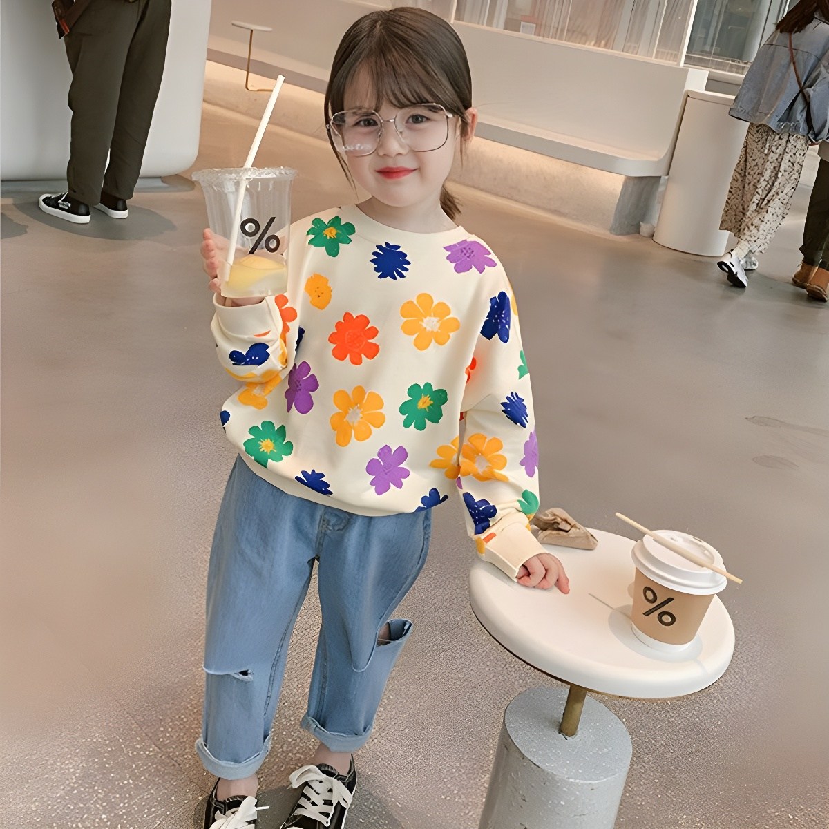 꼬꼬몽 플라워 맨투맨 여아셔츠 어린이 봄 가을 13,900원