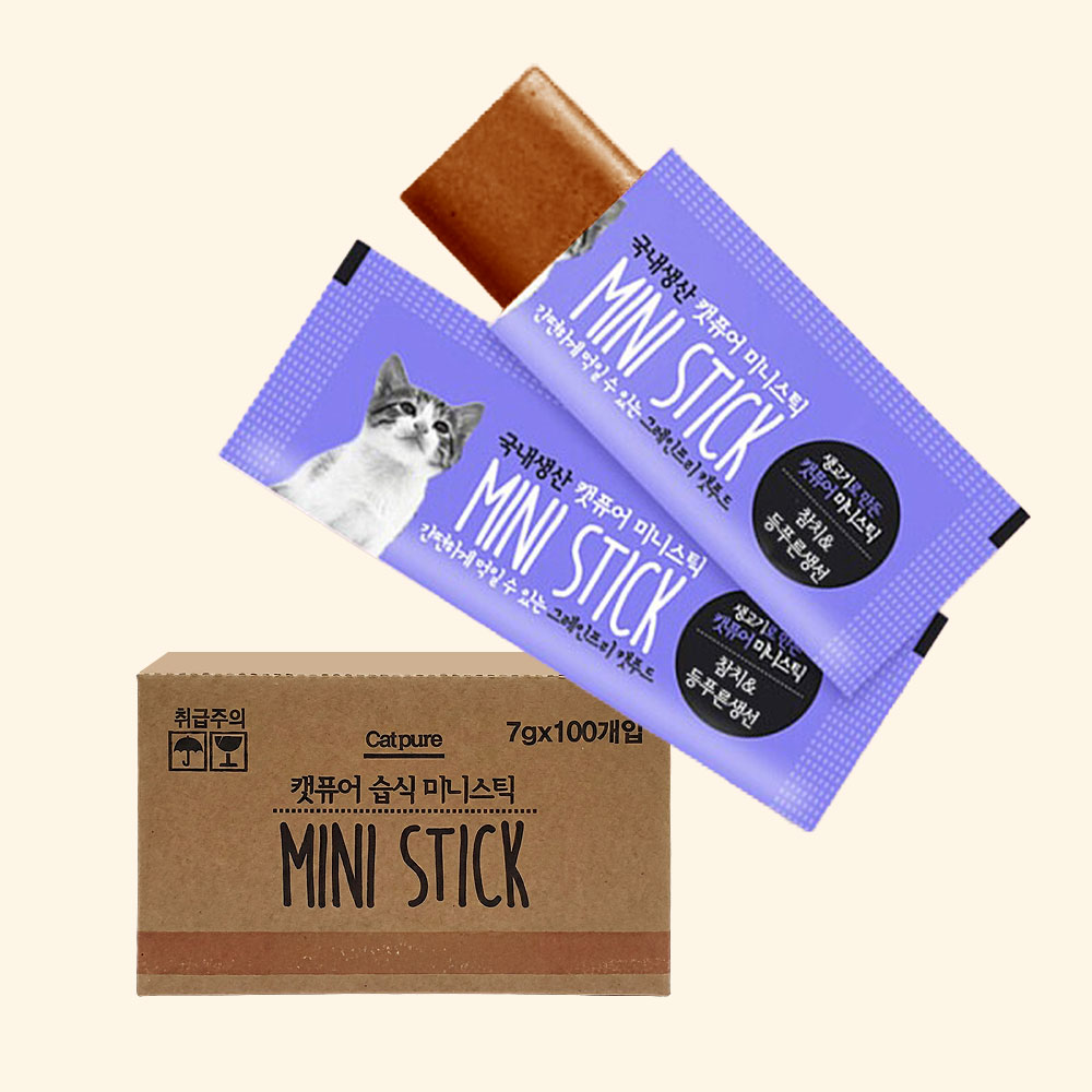 캣퓨어 미니스틱 콤보 4종 세트 대용량 고양이 간식, 300개, 7g, 혼합맛(참치/등푸른생선) 83,200원