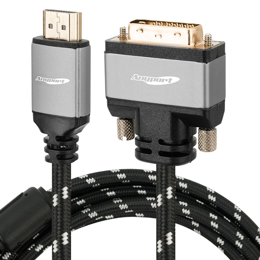 애니포트 Ultra 8K HDMI 2.0 to DVI-D 그레이메탈 모니터 케이블, 1개, 2m 7,330원