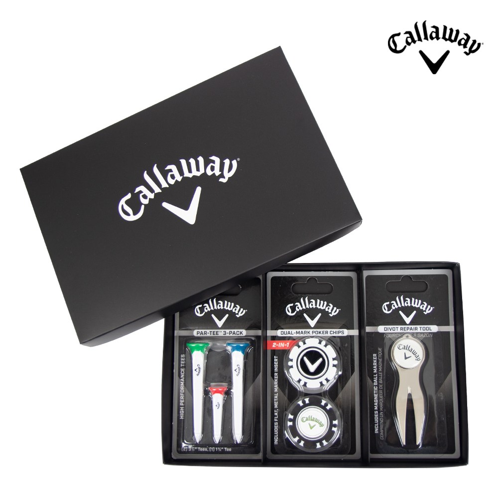 [캘러웨이] 필드용품 선물세트 골프티+듀얼포커칩+그린보수기, 1세트, 혼합 33,000원