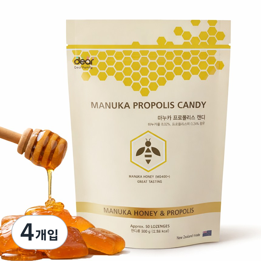 디어패밀리 뉴질랜드 마누카 프로폴리스 캔디, 300g, 4개 113,600원