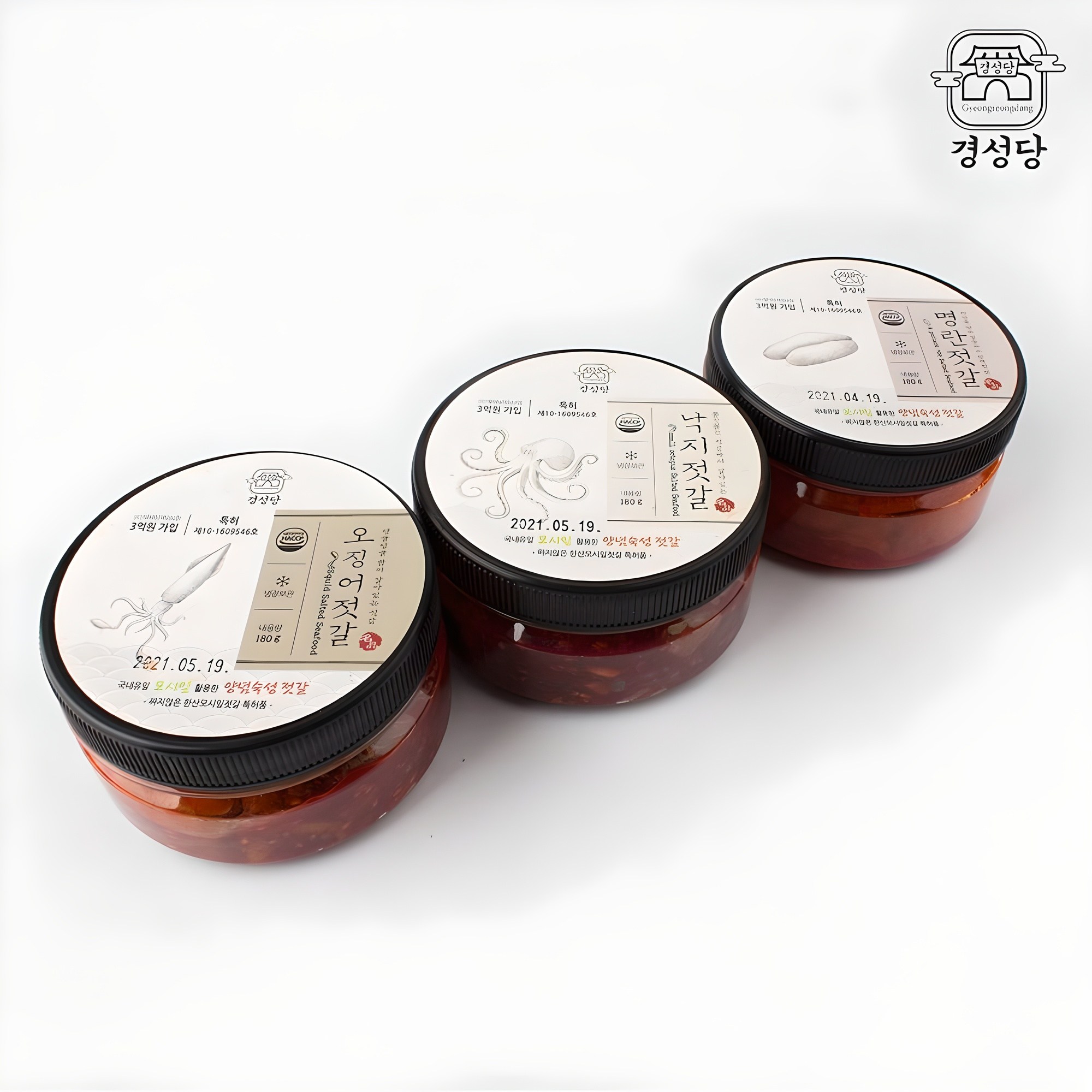 경성당 젓갈 3종세트(오징어, 낙지, 명란) 180g x 3개 저염 젓갈 HACCP 18,000원