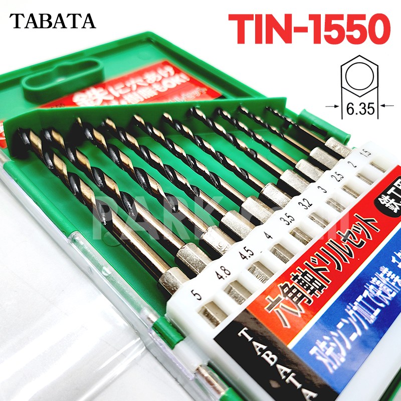 일제 TABATA 육각드릴세트 10p (드릴날 드릴세트 철기리 공구 TIN-1550) 21,000원