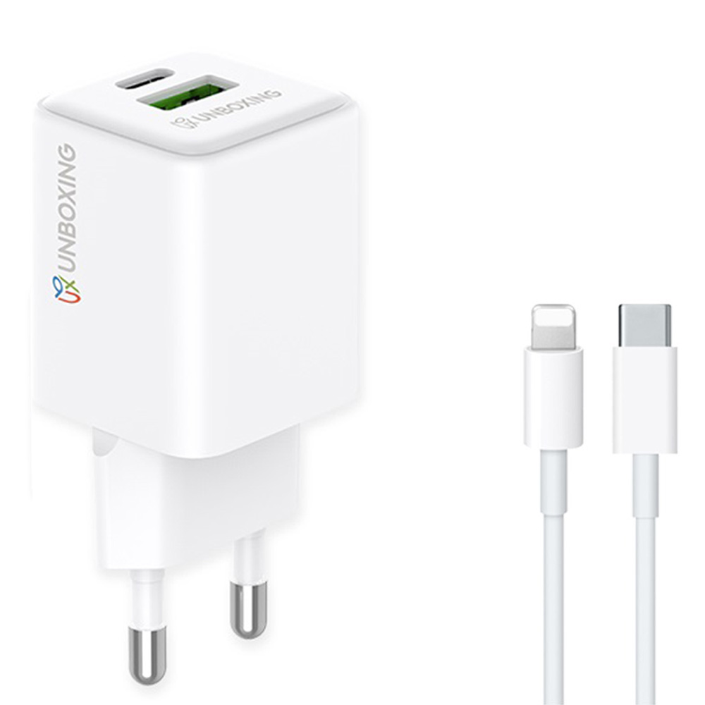 언박싱 PD 듀얼 멀티 초고속 충전기 30W + C타입-라이트닝 8핀 케이블 1m 세트 14,440원