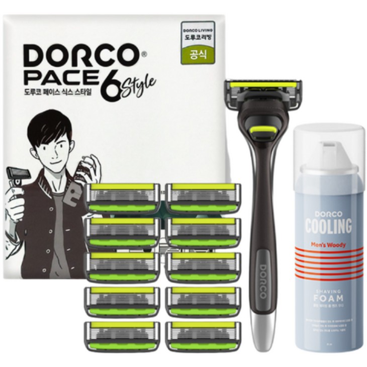 [KT알파쇼핑]도루코 페이스6 스타일 면도기획세트 2호 (면도기+날 총11입+74ml폼) 32,000원
