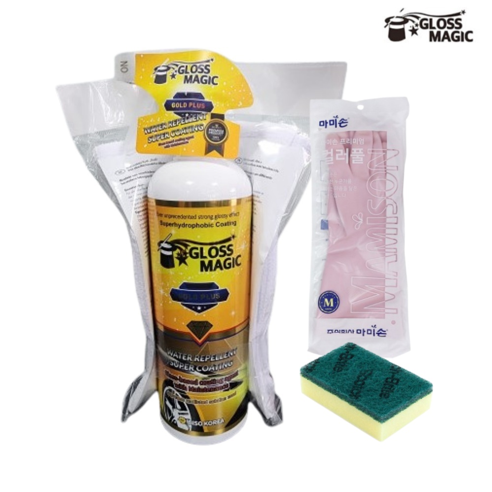 차량광택 글로스매직 골드 플러스 500ml +고무장갑 1개+수세미 1개 랜덤발송 초발수코팅 50,000원