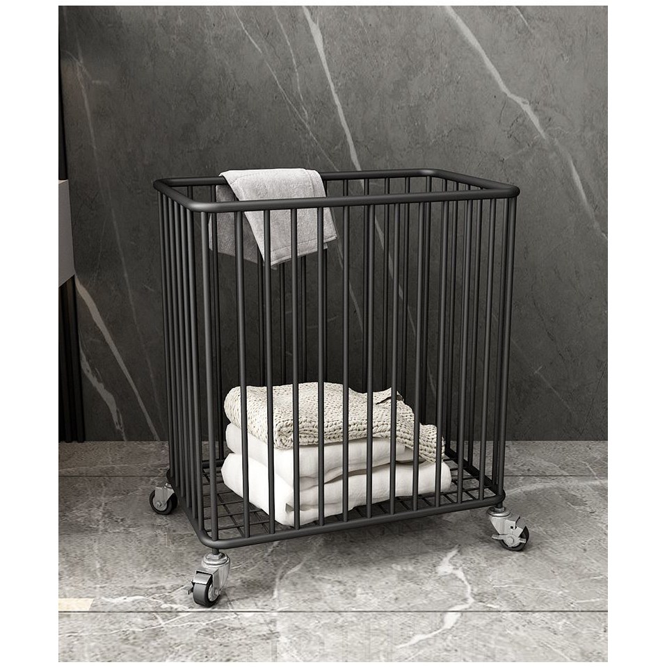 호텔 철재 빨래바구니 이동식 럭셔리 세탁바구니 빨래통 수납 바구니 33,250원