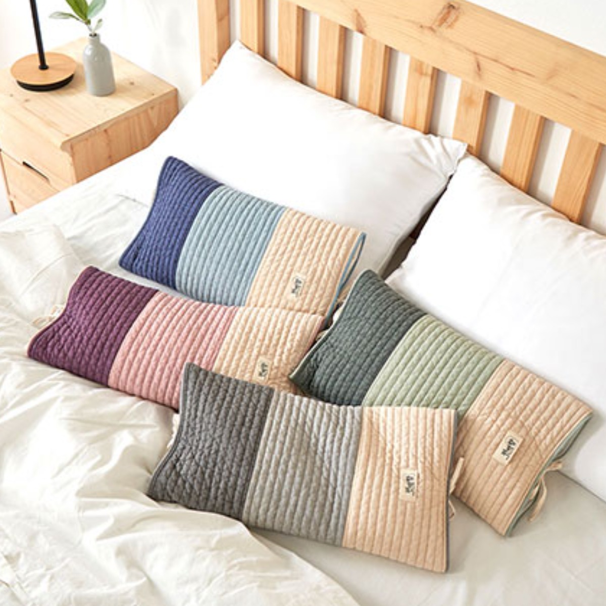 편백향 마카롱누빔끈 편백베개 국내산 편백큐브칩 꿀잠 경추베게 36,500원