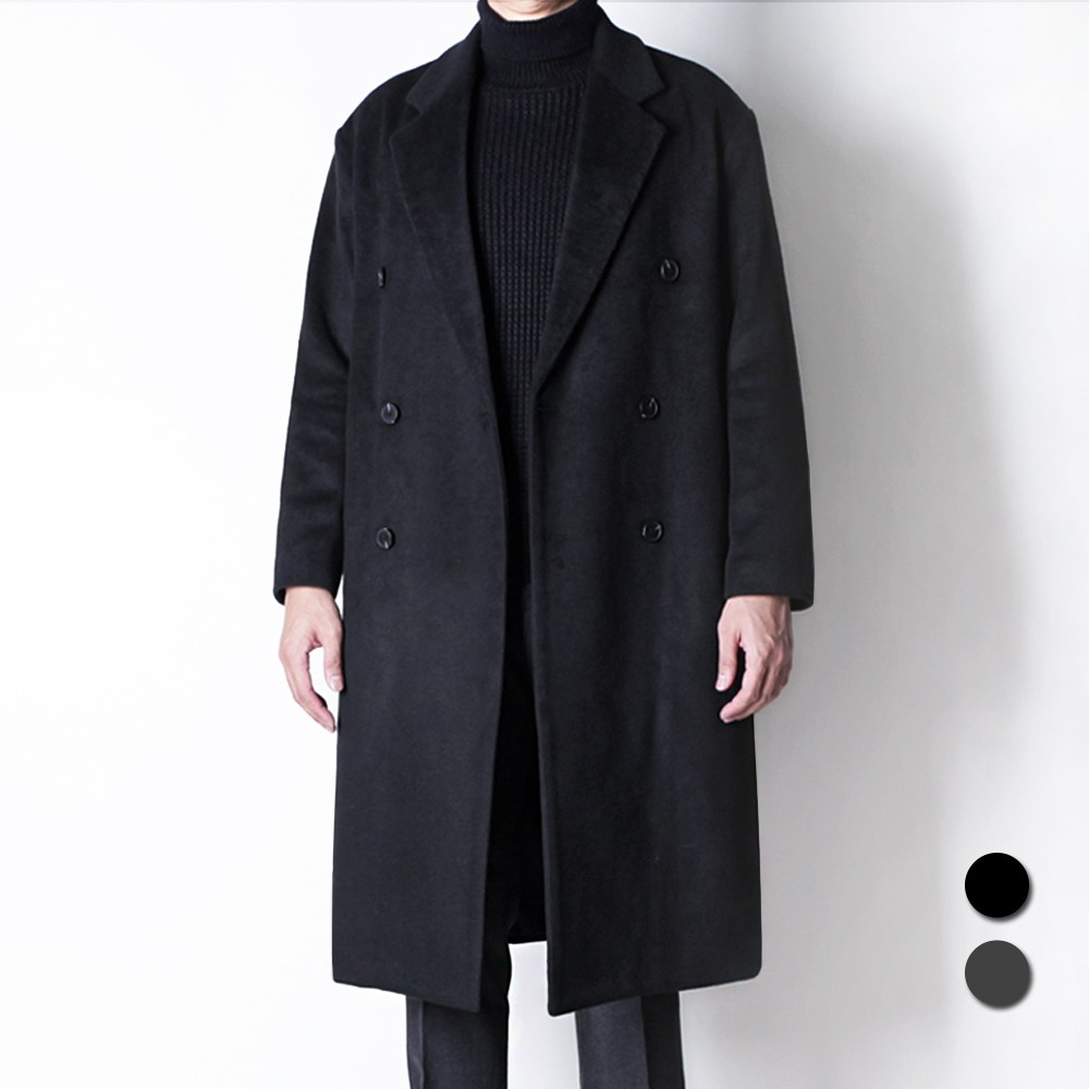 [디아웃핏] M~3XL 남자 프리미엄 리얼 울코트 로이 더블코트 고급 겨울코트 빅사이즈 캐시미어 오버핏 롱코트 141,550원