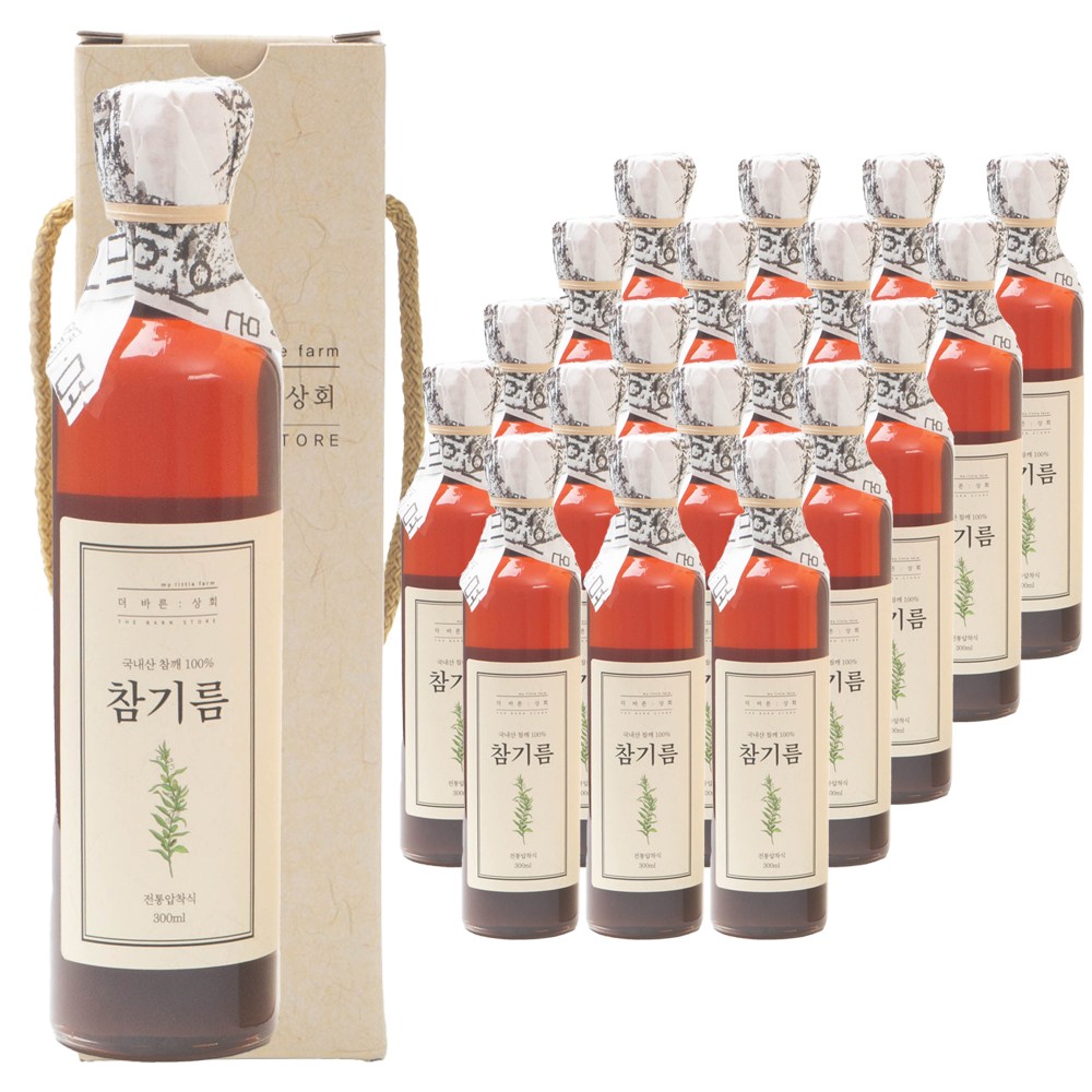 [ 고급선물세트 ] 더바른상회 1구 선물세트 1호 ( 국산 전통 참기름 ), 20개, 300ml 589,000원