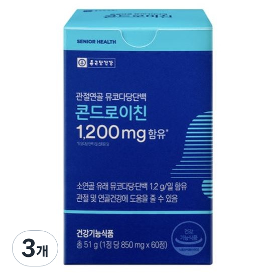 종근당건강 관절연골 뮤코다당단백 콘드로이친 1200mg 44,400원