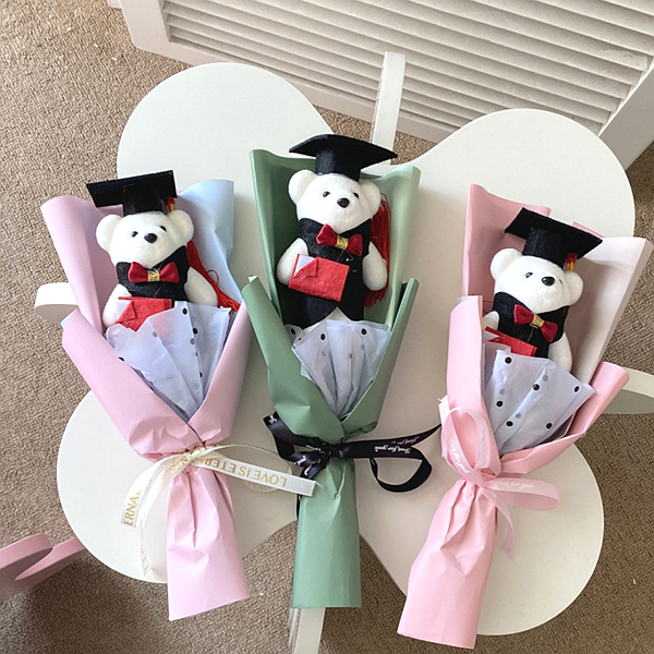 곰돌이 학사모 곰 인형 졸업식 꽃다발 장식 선물용 장식품 단체 대량 1,590원