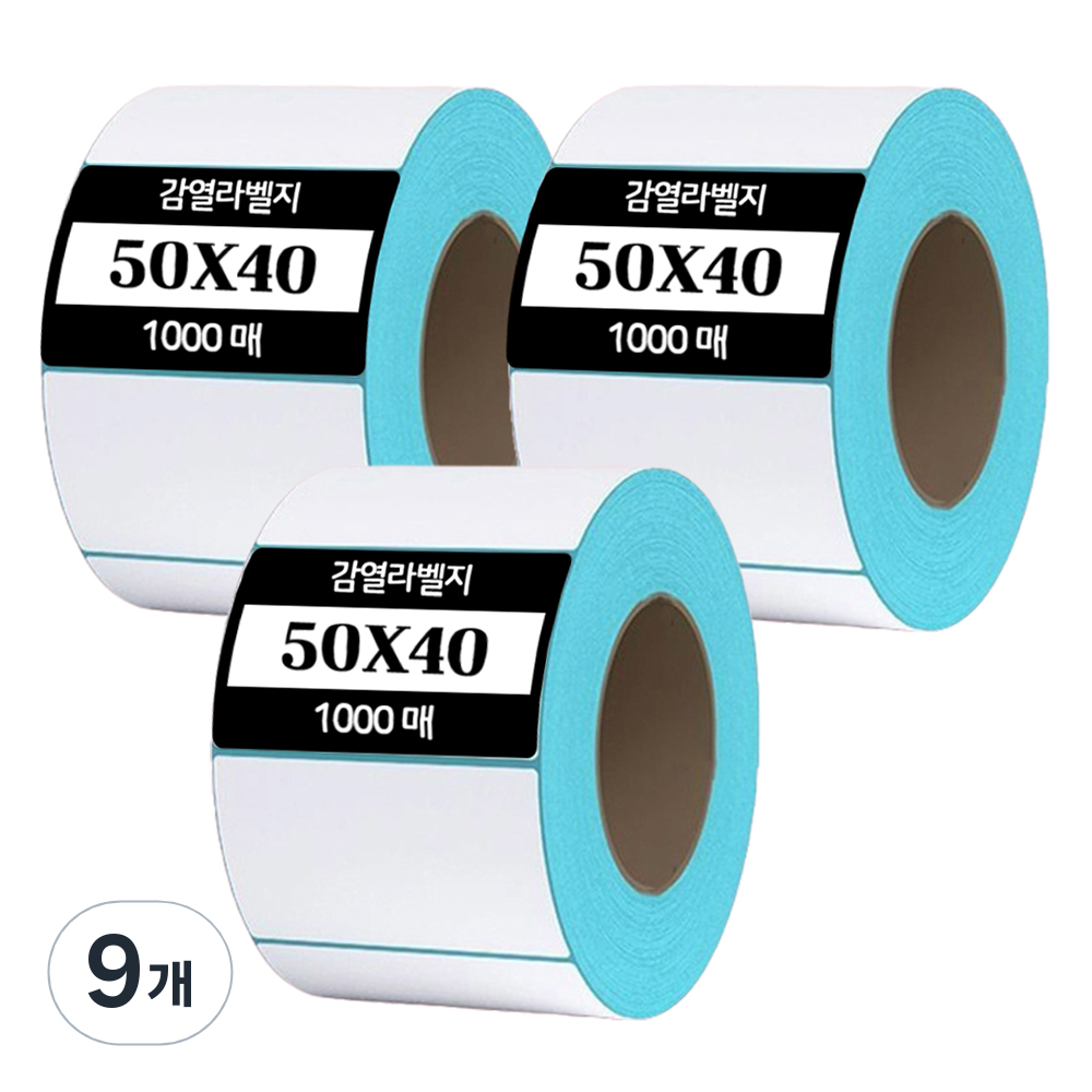 365플레이스 감열 바코드 라벨지 50 x 40 mm, 9개, 1000칸 49,440원