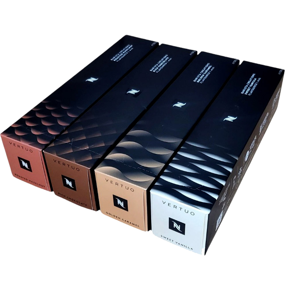 (리빙스쿨) 네스프레소 버츄오 정품 캡슐커피 바리스타 베스트 4종 세트 초콜릿향 캐러멜향 바닐라향 헤이즐넛향 59,480원