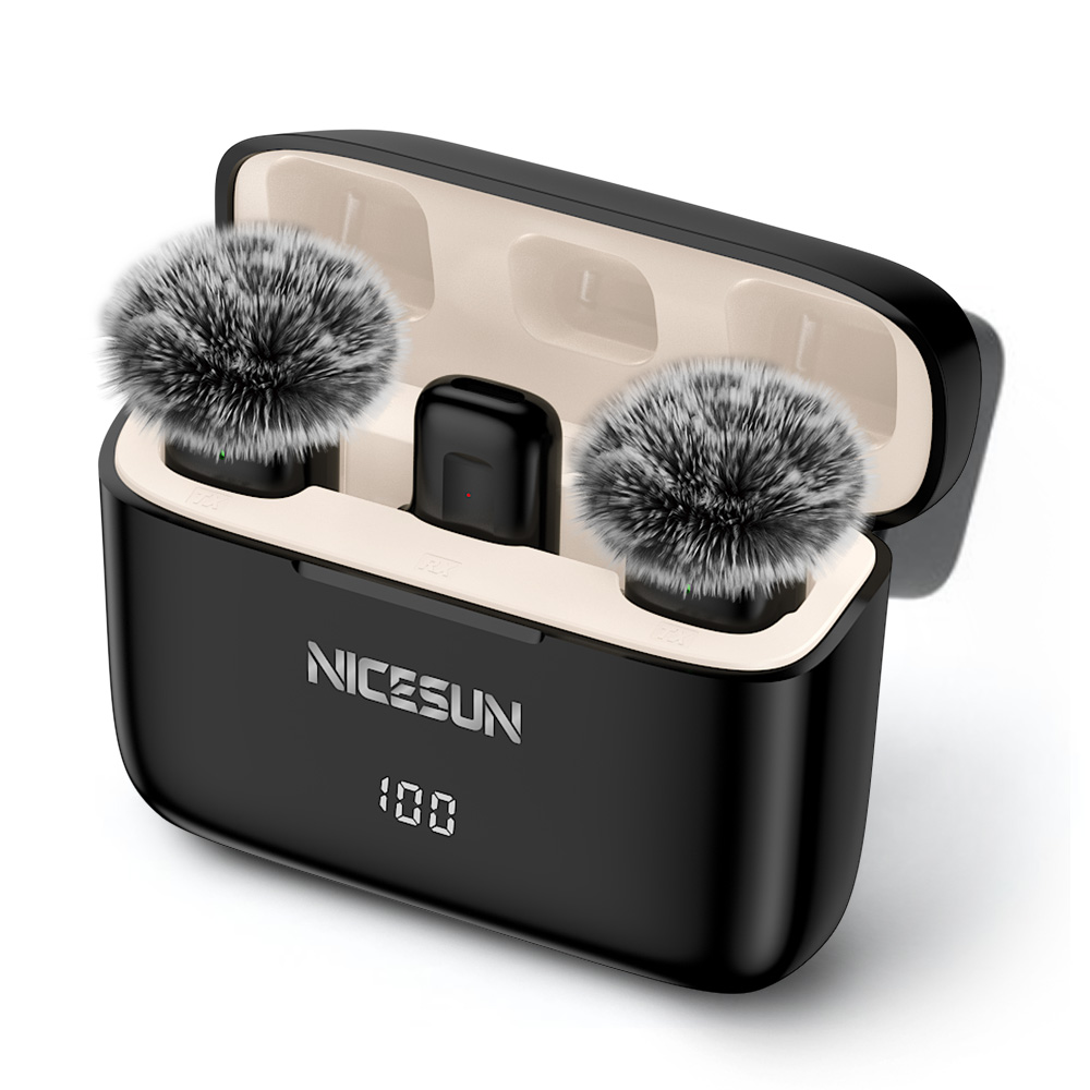 NICESUN 미니 무선 핀마이크 영상 촬영용, 듀얼 커넥터로 아이폰 / 안드로이드 / 태블릿 호환 Vlog/유튜브/방송용 마이크 32,900원