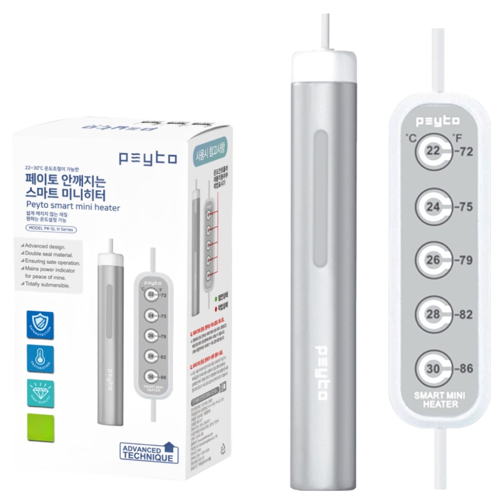 페이토 온도조절 가능한 안깨지는 스마트 미니 어항 히터 25W PK-SL H Series, 1개, 현재가 16,370원