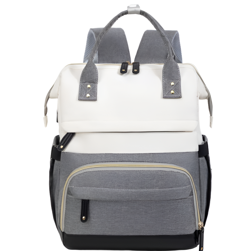 K-STORE 다용도 여성용 기저귀가방 아기 기저귀 엄마 여행 육아 유모차 출산 외출 백팩 백일 선물 육아용품 가벼운 대용량 수납 국민 가방, 화이트+그레이 38,900원