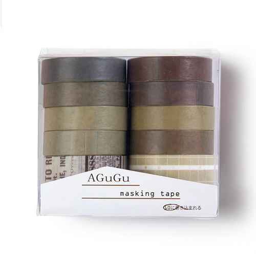 아뜰라임 다꾸 종이 단색 패턴 마스킹 테이프 10종 세트 10 x 2m 25 x 2m 37,810원