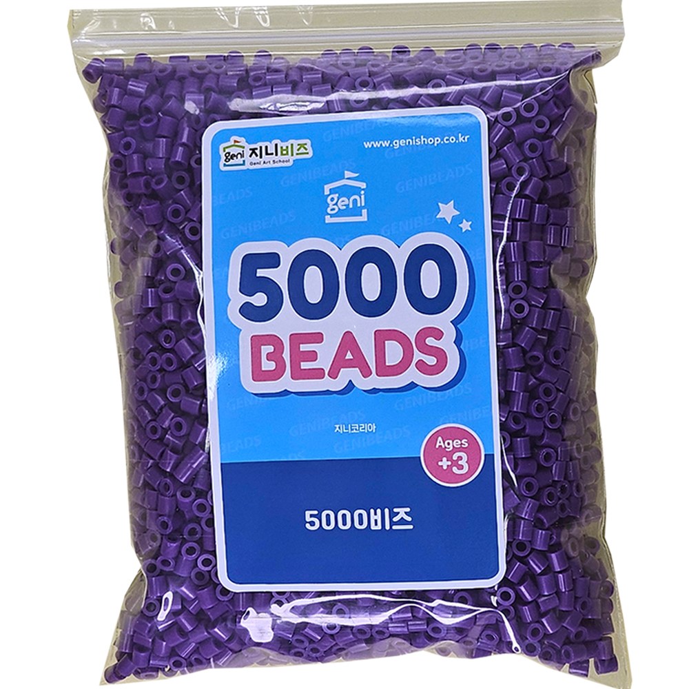지니비즈 싱글컬러 리필팩 5mm 비즈 5000개 1팩, 퍼플, 1개 10,000원