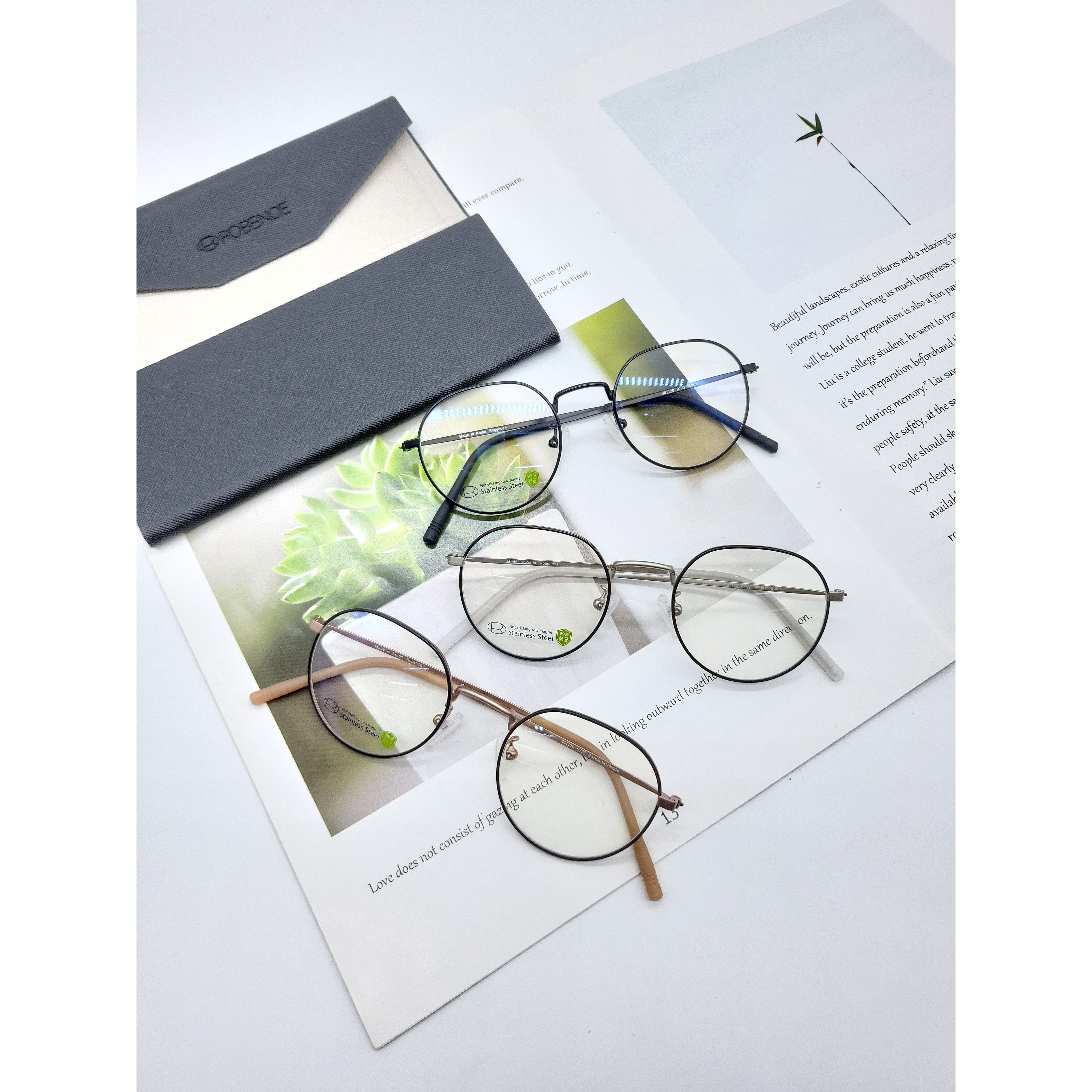 로벤스 스테인리스 R723 국산 가벼운 라운드 48사이즈 심플 메탈안경테 115,500원