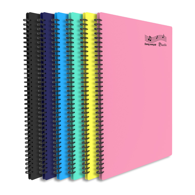 플랜 스프링형 A4 악보화일 다양한 칼라 양면메모 포켓기능 20매 3+1, 검정, 4개 12,500원