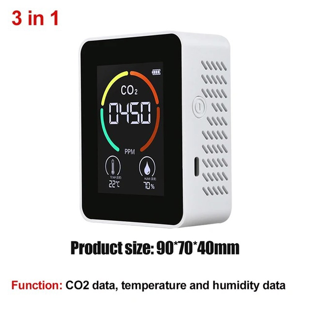 휴대용 라돈측정기 방사능 다기능 5 인 1 CO2 측정기 디지털 이산화탄소 USB 공기 HCHO 감지기 가스 분석기 온도 습도 품질 모니터 20,400원