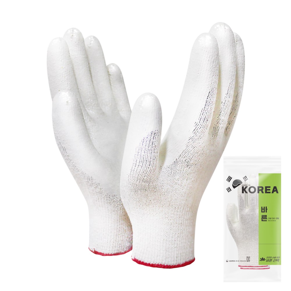 장갑이네 국산 100% 작업용 짱짱 코팅장갑 백 노랑 청 검정 반코팅 장갑 4,800원