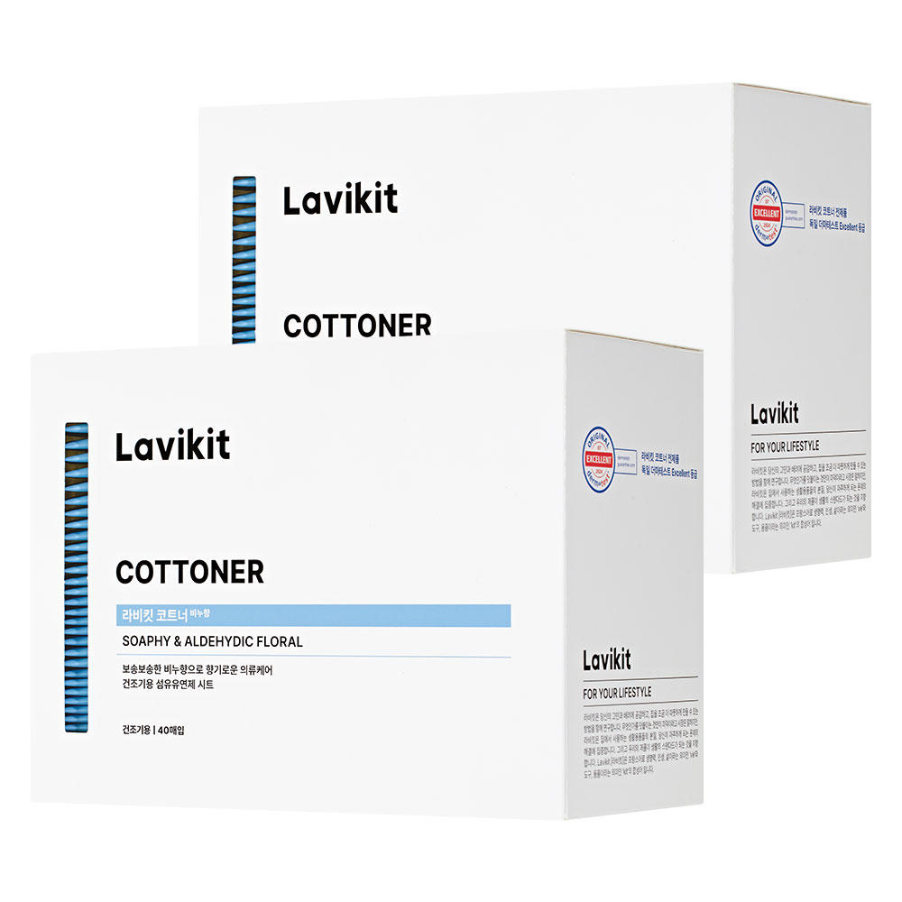 라비킷 코트너 건조기용 시트 섬유유연제 비누향 본품, 40개입, 2개 37,000원