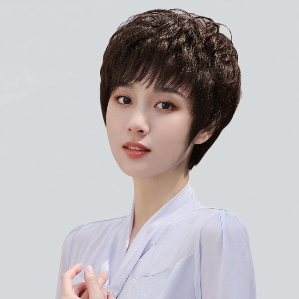 지비킹 중년여성 수제 전체가발 인모 통가발 항암가발 100% 인모, 브라운, 1개 78,000원