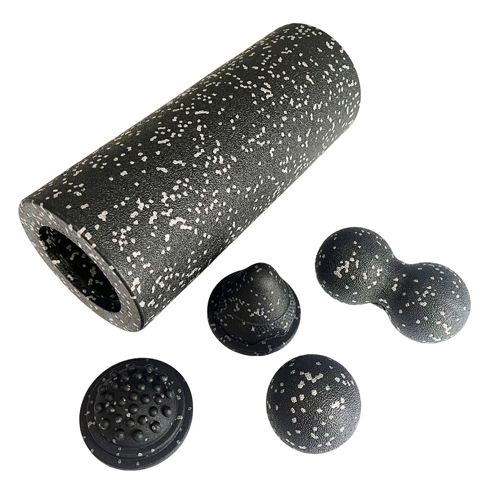 5-in-1 근막 롤러 세트 근육 회복 세트 폼 롤러 및 땅콩 마사지 공 등 목 다리 요가 훈련용, 1개, 검은색 30,000원